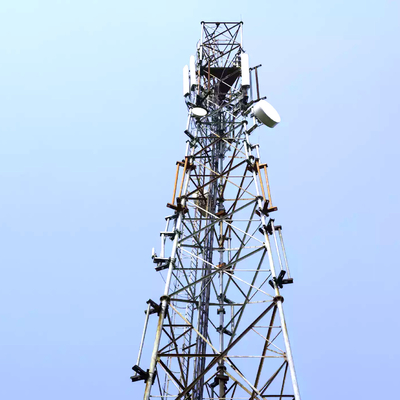 Galvanized Steel Four Legs Lattice Mast BTS Cell Signal Transmission Tower